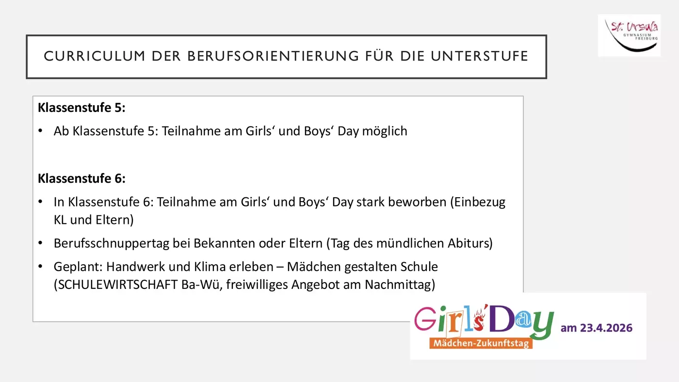 Berufsorientierung am St. Ursula